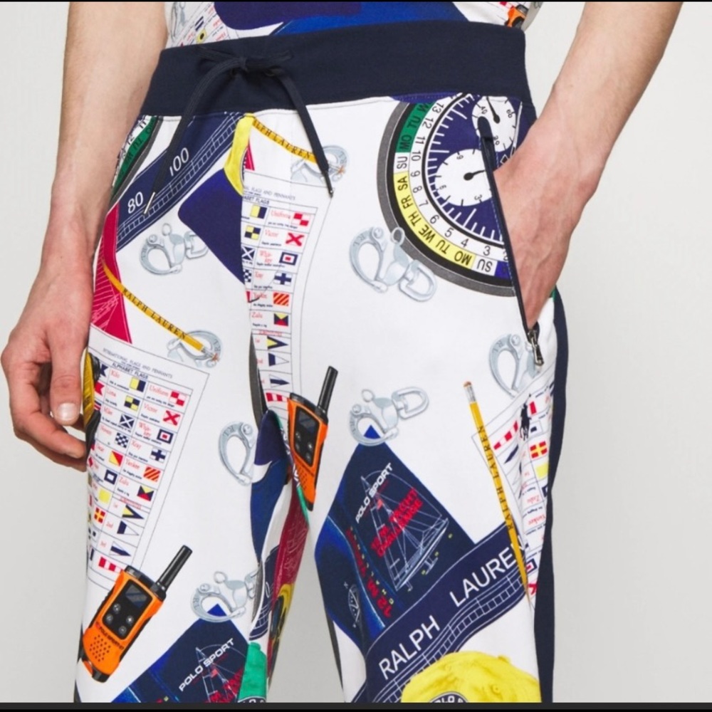 Polo Ralph Lauren 12M Yacht Challenge Graphic Jogger Pants RARE Size: Medium NEW